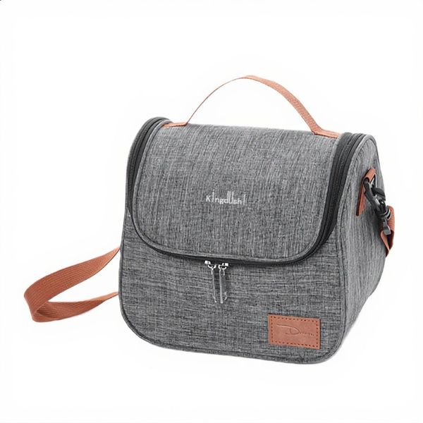 Kingdushi 7L Gray Insulated Lunch Tote Bag W/Handle Pvc/Aluminum For Lunch