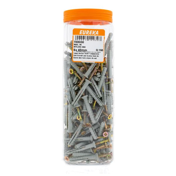 EUREKA Nail-In Anchor Nylon Countersunk 6 x 40mm Q:150 T6B030
