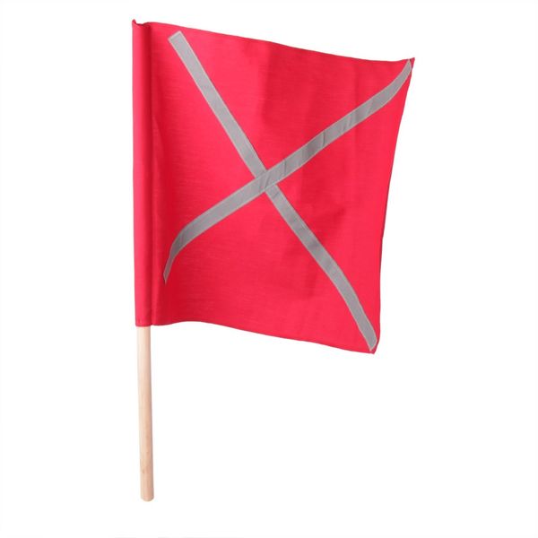 FTS Safety High Visibility Red Flag with Wooden Handle