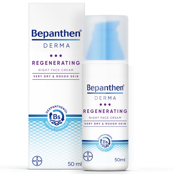 Bepanthen DERMA Regenerating Night Face Cream - 50 ml Pump Bottle