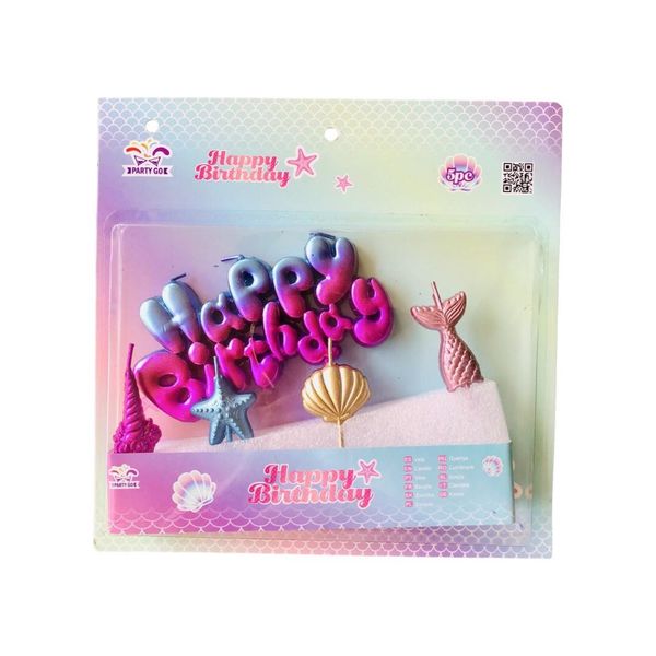 Mermaid Happy Birthday Candle Set-5 Piece