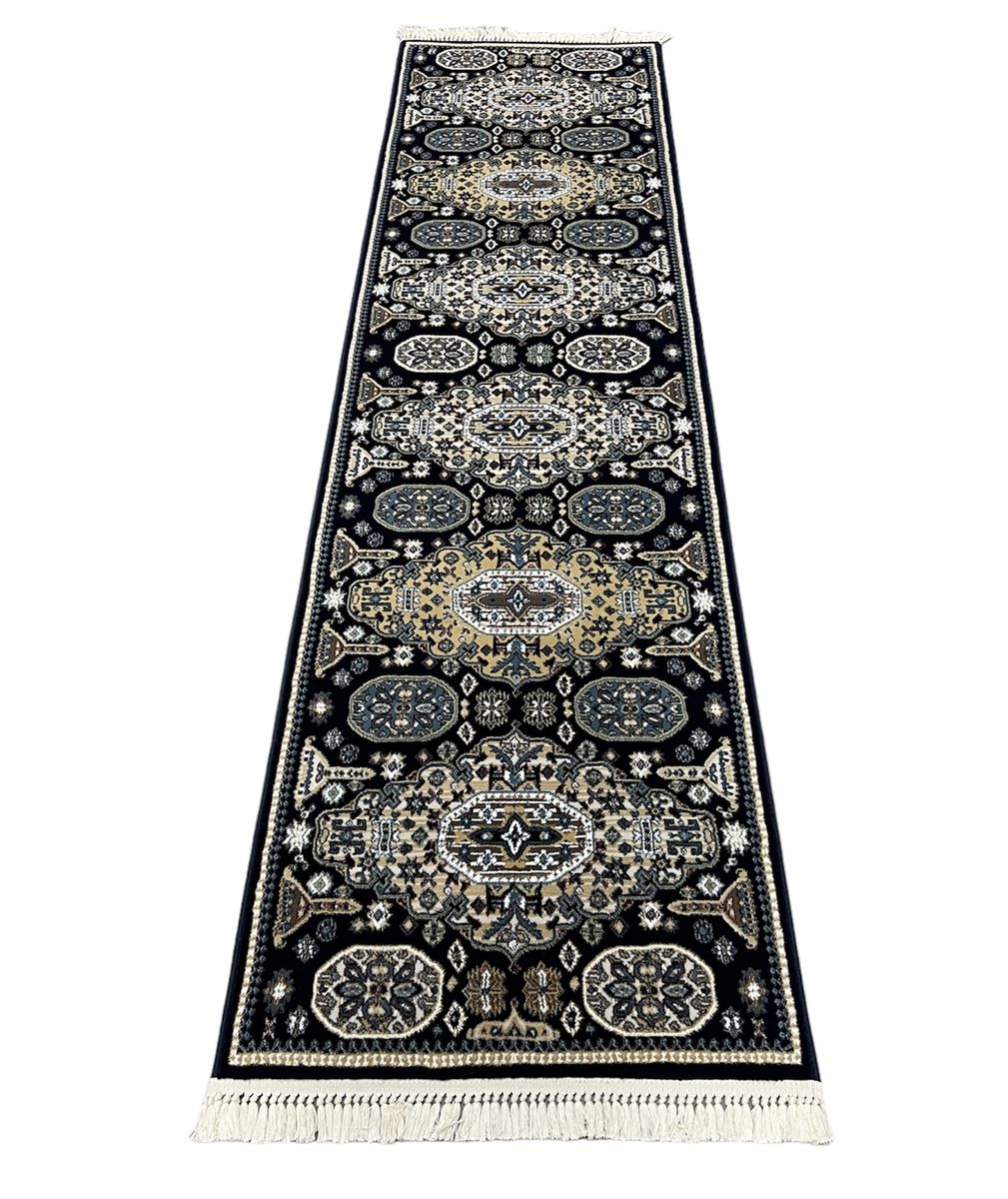 Turkish Navy Blue Hallway Machine Made Runner/Carpet 300x 80cm Shop