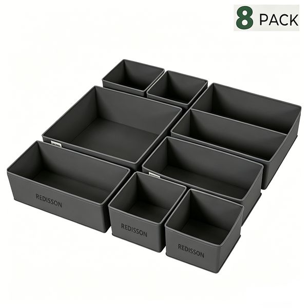 Redisson Foldable Storage Boxes for Clothes Underwear - Set of 8