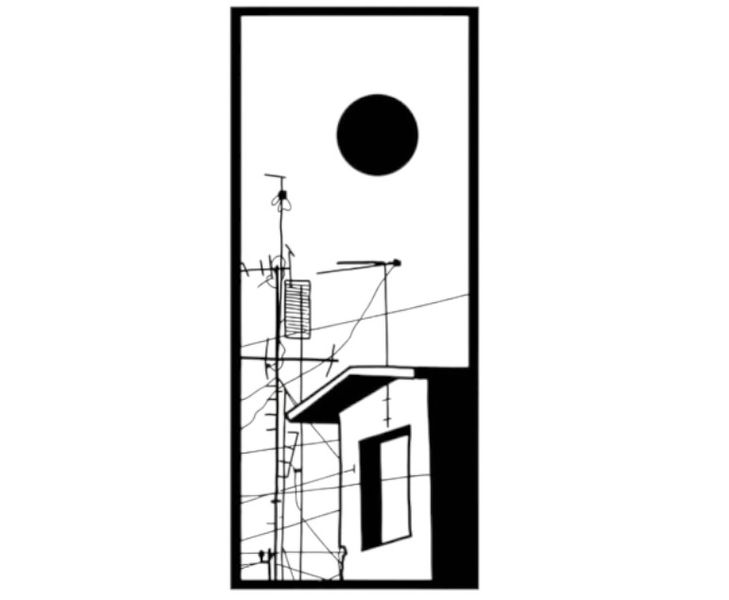 1 Piece - Rooftop Dreams Temporary Tattoo - Black