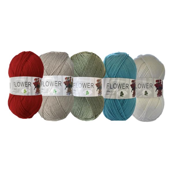 Double Knitting Polyester Yarn 100g (Pack of 5) Various Colours
