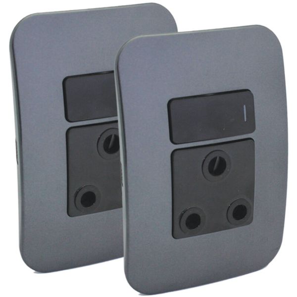 Veti Single Switched Plug Wall Socket - Pack of x2 (VG20B)