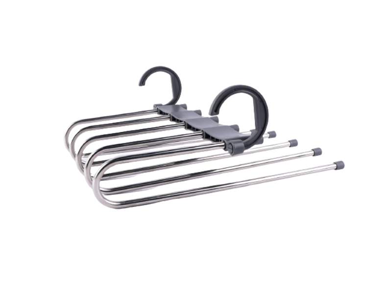 5 Layered Space Saving Premium Pants Hanger-Black