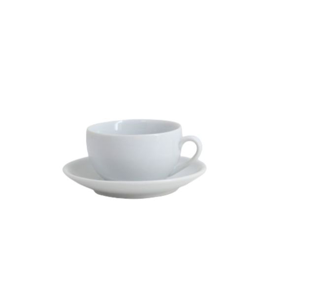 Classic Plain Cup &amp; Saucer Set - 12 pieces