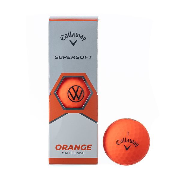 VW Callaway Supersoft Golf Ball Orange (3 Balls)