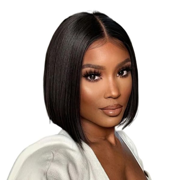 8inch 13x4 HD Lace Frontal Bob Wig 200 Density Remy Hair Double Drawn Wig