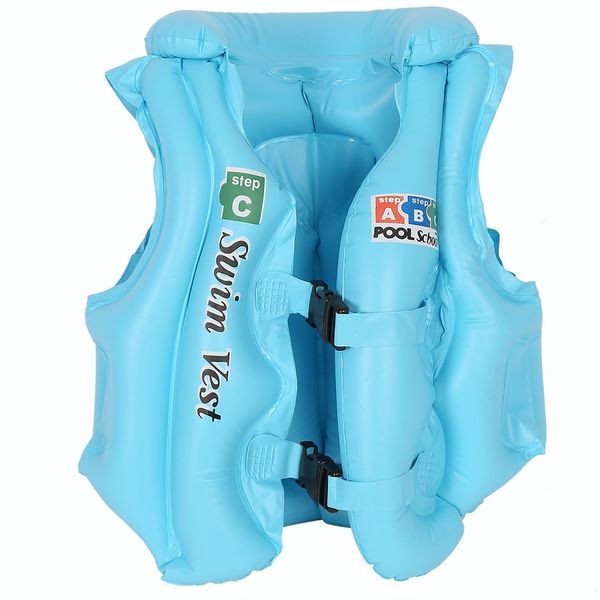 Kids Inflatable Swim Safety Float Vest Life Jacket Blue S