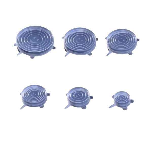 6 Pieces Reusable Silicone Stretch Lids - Multi-Size Food Storage Covers