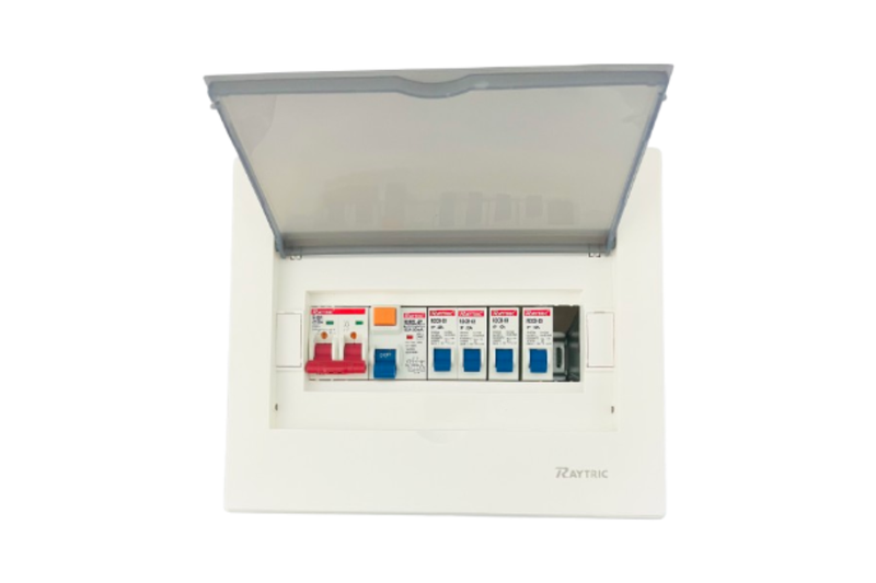 Raytric 8Way Din Populated Flush Db Box Metal Base MP06A7-9GP