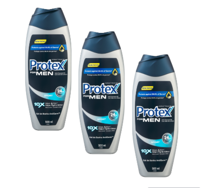 Protex Men Sport Antigerm Shower Gel - Body Wash, Bulk Offer - 3 X 500ml