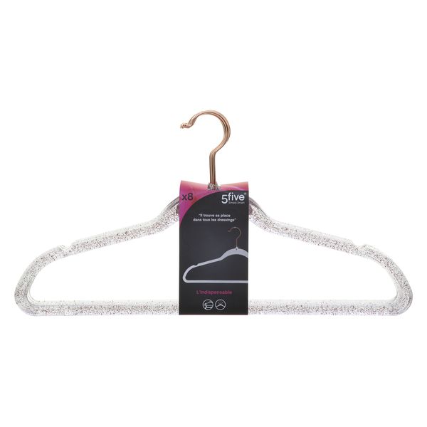 5five Glitter Plastic Hangers - 8 Piece - 40cm