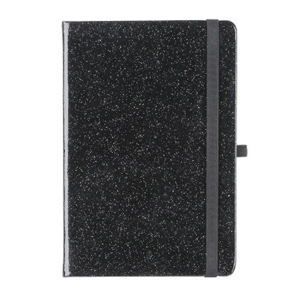 primeLine- Glitter Hard Cover Journal A5 - 192 Pages- Silver