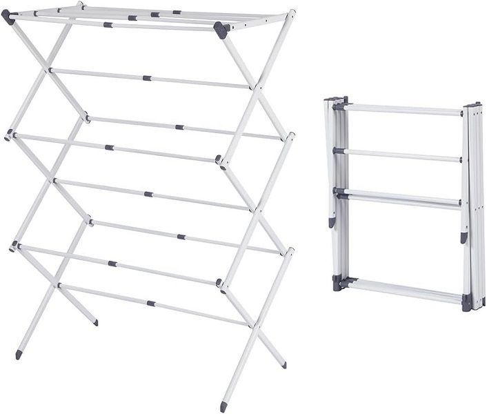 Expandable Clothes Drying Rack Fold Away Laundry Rack Collapsible 3 Tiers