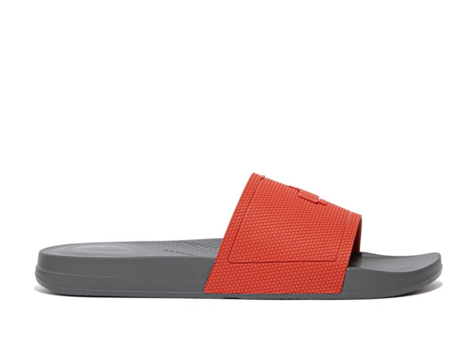 FitFlop Iqushion Mens Pool Slides Red Clay | Shop Today. Get it ...