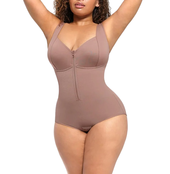 Women's Slimming Tummy Control Brief Bodysuit Shapewear With Inner Hooks