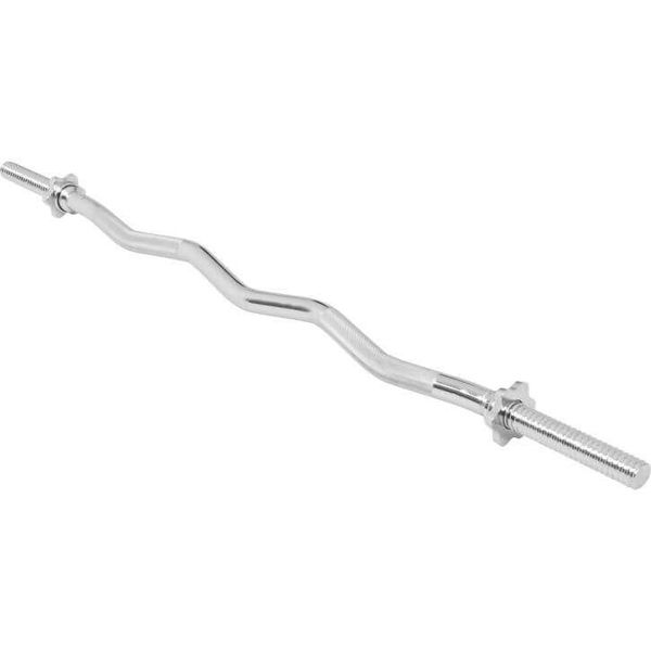 GORILLA SPORTS SA - EZ Curl Bar with Spinlock Star Collars 120cm Chrome