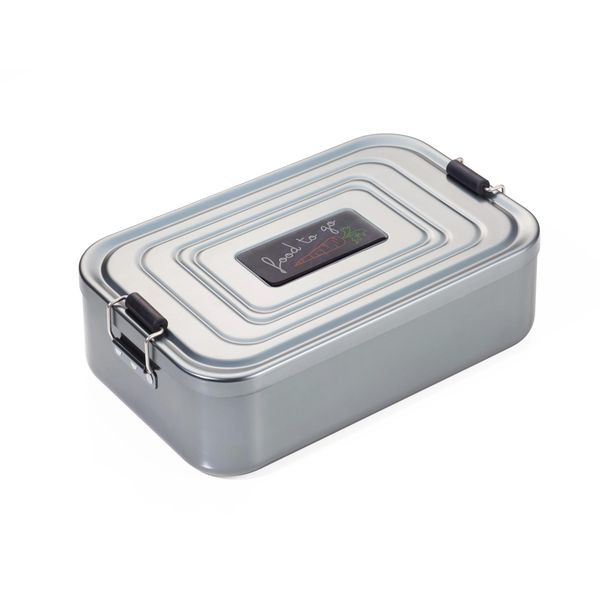 Troika Lunchbox XL with Clip-Lock and Food To Go Motif - XL Aluminium