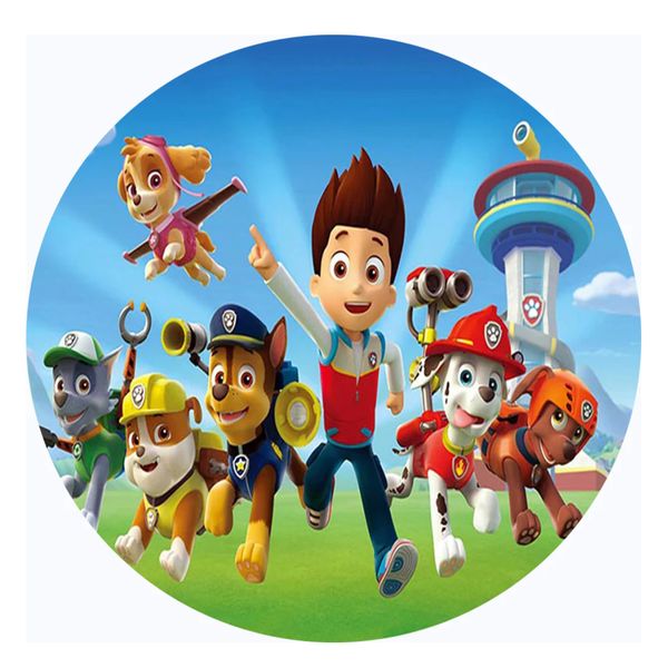 Paw Patrol Round Wooden Vinyl Signage 40CM