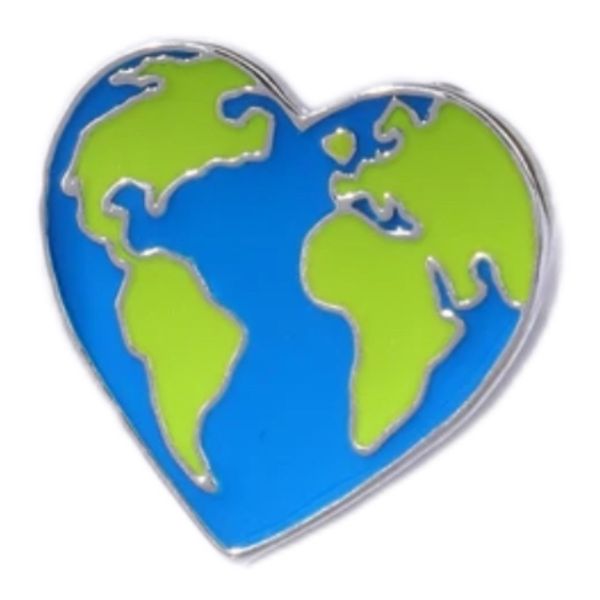 Earth Heart Small Alloy Enamel Brooch