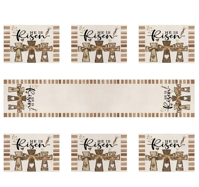 He is Risen - Tablerunner &amp; 6 x Placemats