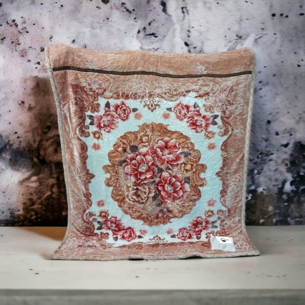 Red Flower 2Ply High-Quality Polyester Blanket &amp; Tieback