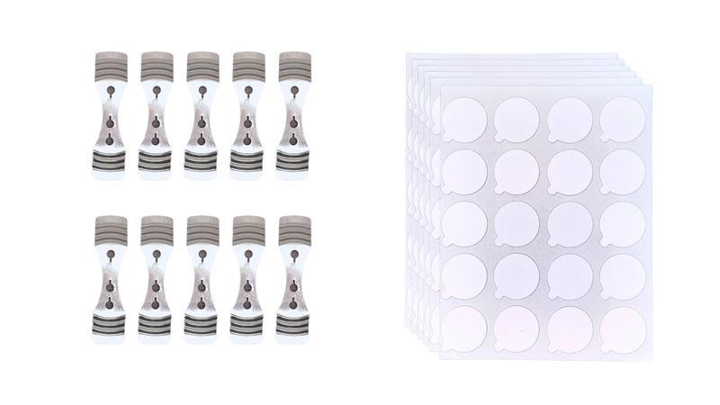 Wick Stickers with Tag and Metal Wick Holder set