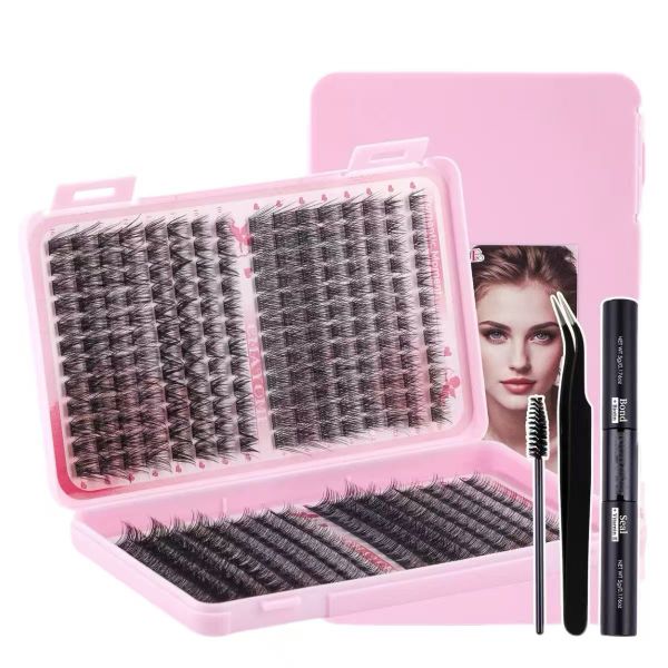 DIY 392Piece Slender Eyelash Cluster, 10-16mm Natural Eyelash Extension