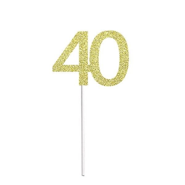 JD Glitter 40 Cupcake Toppers - 24-Piece