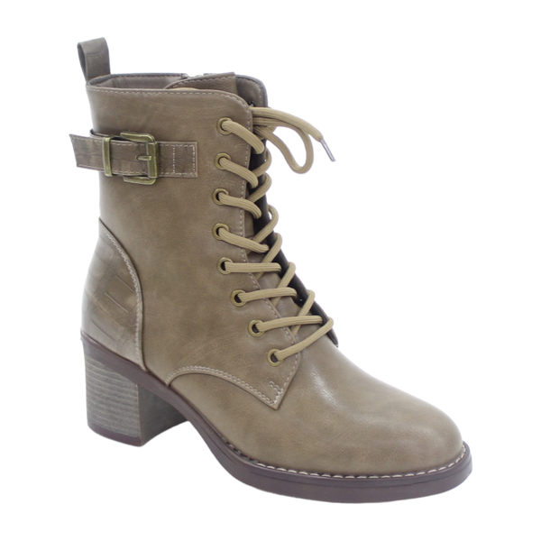 Lamara Paris Maddy Biker Lace-up 6.cm Heel Ankle Boot Black