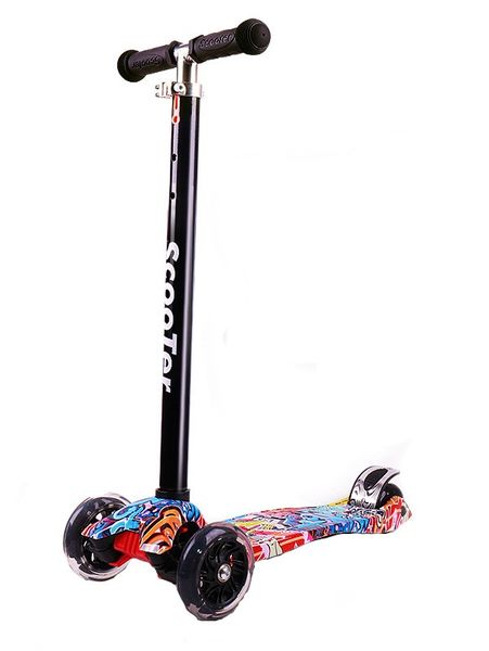 Kids 3-Wheels Scooter Graffiti- Multicolor