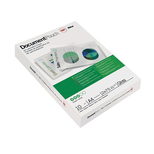 GBC Document Gloss Laminating Pouches - A4 150micron (10 Pack)