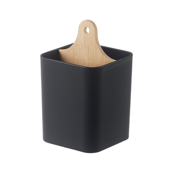 2-Compartment Desktop Caddy with Handle - Black