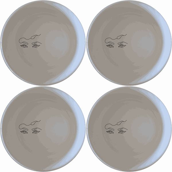 Smokey Glaring Womens Eyes Bowl Set of 4 - Range 2