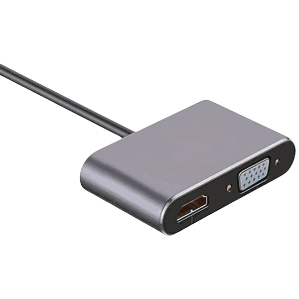 USB C Hub 4-in-1 Adapter with 4K VGA, USB 3.0, PD Charging for Laptop PC