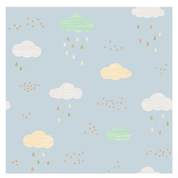 Kids Themed Wallpaper - Blue Clouds