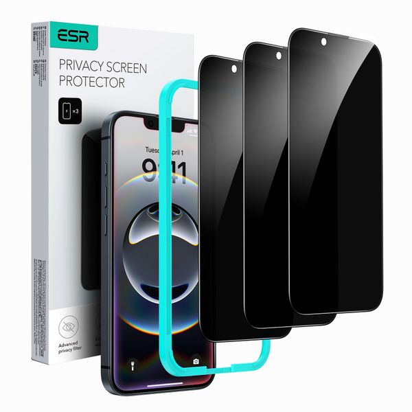 ESR Privacy Glass Screen Protector for iPhone 16e/ 14/ 13/ 13 Pro - 3 Pack