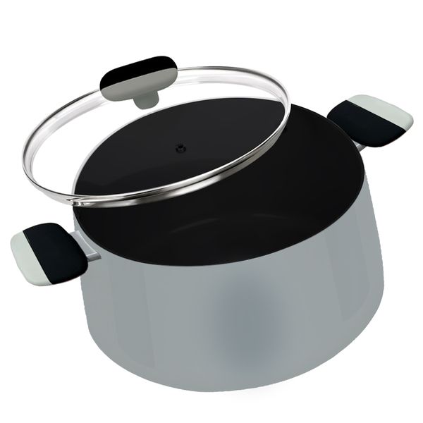 3.5 Liters - Elegant Aluminium Durable Non-Stick Pot With Glass Lid