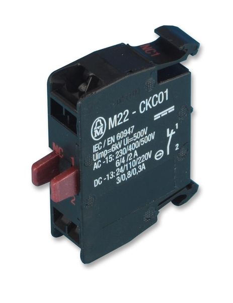 Eaton (M22-CKC01) Contact Block, Rear, 1NC, 6 A, 500 V