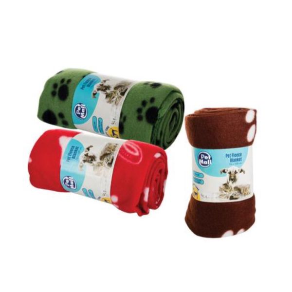 Pet Super Soft Fleece Paw Print Blanket Set of 3 (76x100cm)