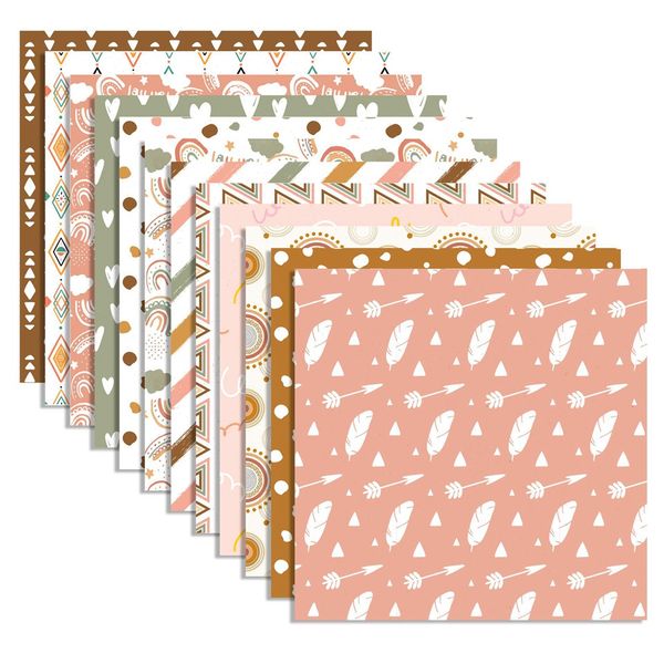 Scrapbook Paper Pad - 12Inch X 12Inch Cute Patterned Cardstock, 24Pcs Scrap