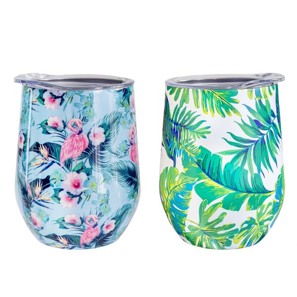 GlacierSet of 2 - 350ml Stainless Steel Double Wall Mugs - HAWAIIAN JAVA