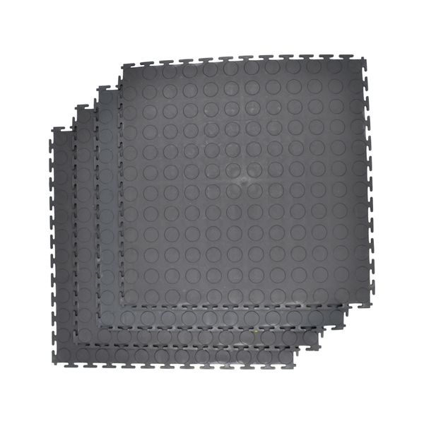 Step PVC Interlocking Floor Tiles - 500x500x5mm - Pack of 4 tiles