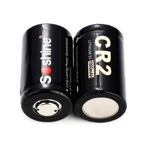2x soshine cr2 3v 1000mah lithium battery