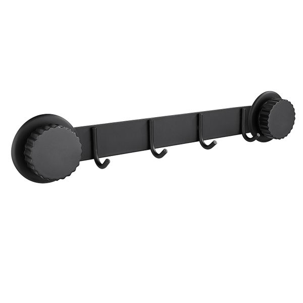 Suction Cup Shower Hooks Coat Hooks Rack with 4 Hooks, 34.5x6.3x3cm