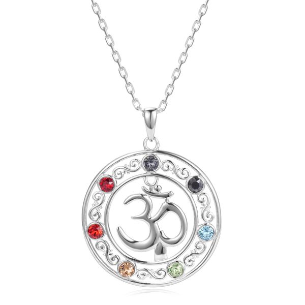 Crystalize Aum 7 Chakra Necklace with Swarovski Crystal
