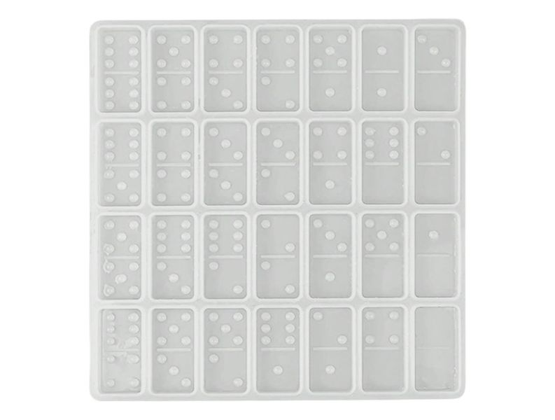 28 Blocks Silicone Domino Game Mold Resin Casting Tray - White